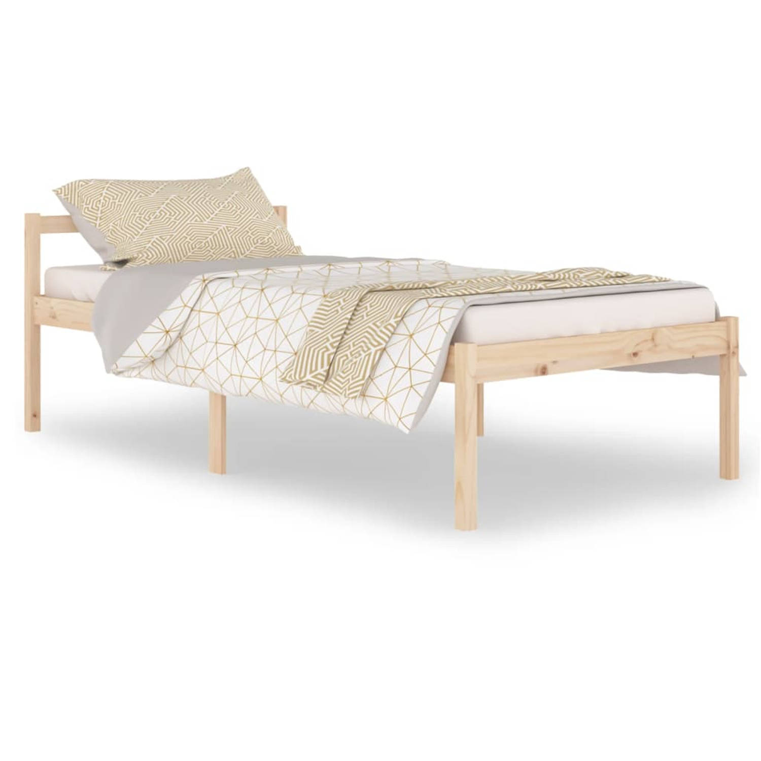 The Living Store Bedframe massief grenenhout 100x200 cm - Bedframe - Bedframes - Bed - Bedbodem - Ledikant - Bed Frame - Massief Houten Bedframe - Slaapmeubel - Eenpersoonsbed - Be