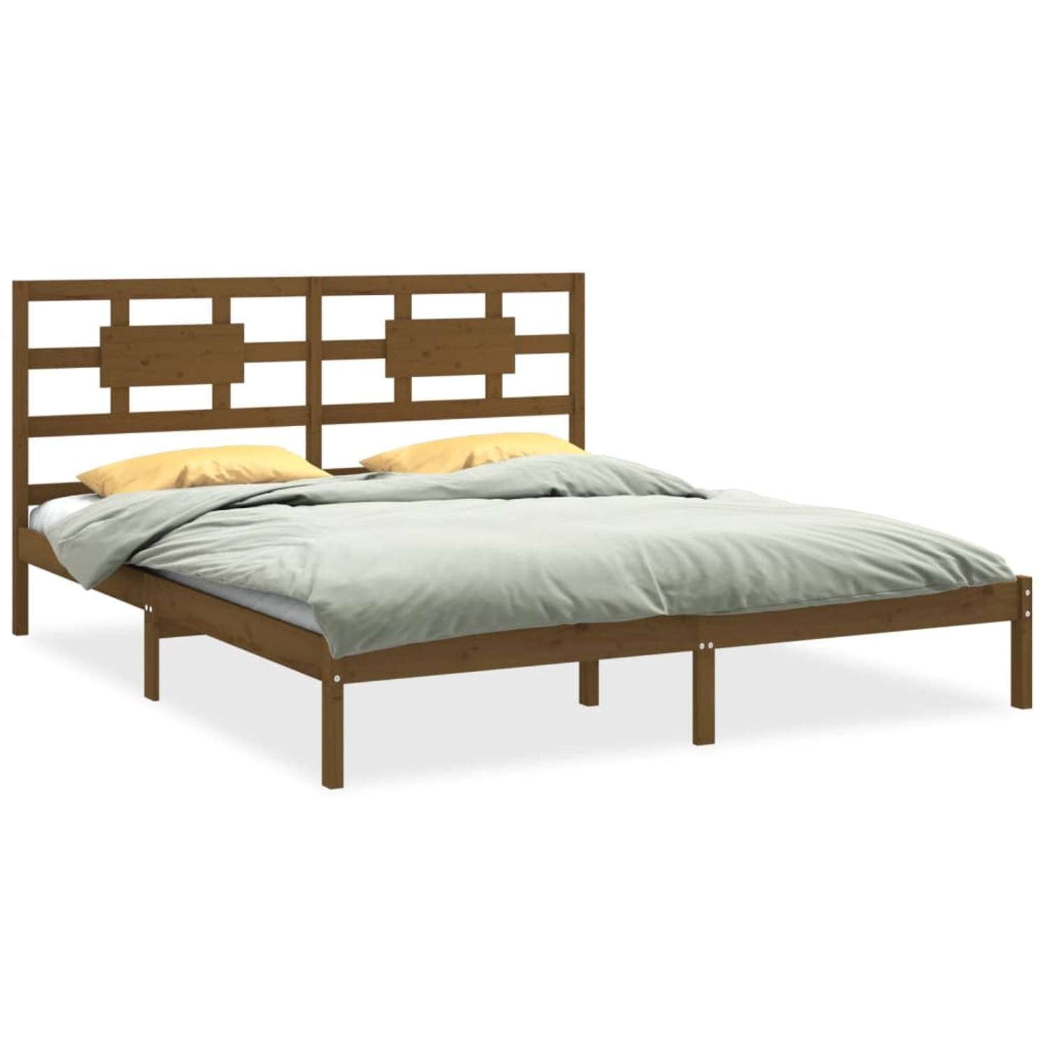 The Living Store Bedframe massief hout honingbruin 180x200 cm 6FT Super King - Bedframe - Bedframes - Tweepersoonsbed - Bed - Bedombouw - Dubbel Bed - Frame - Bed Frame - Ledikant