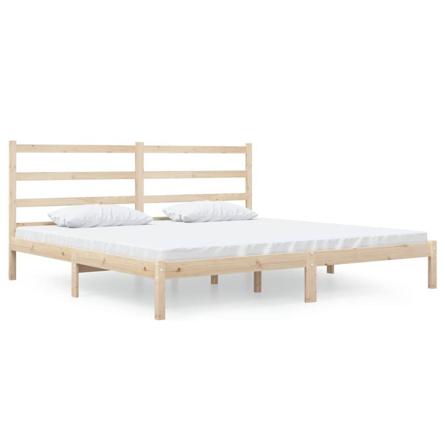 The Living Store Bedframe massief grenenhout 180x200 cm 6FT Super King - Bedframe - Bedframes - Tweepersoonsbed - Bed - Bedombouw - Dubbel Bed - Frame - Bed Frame - Ledikant - Hout