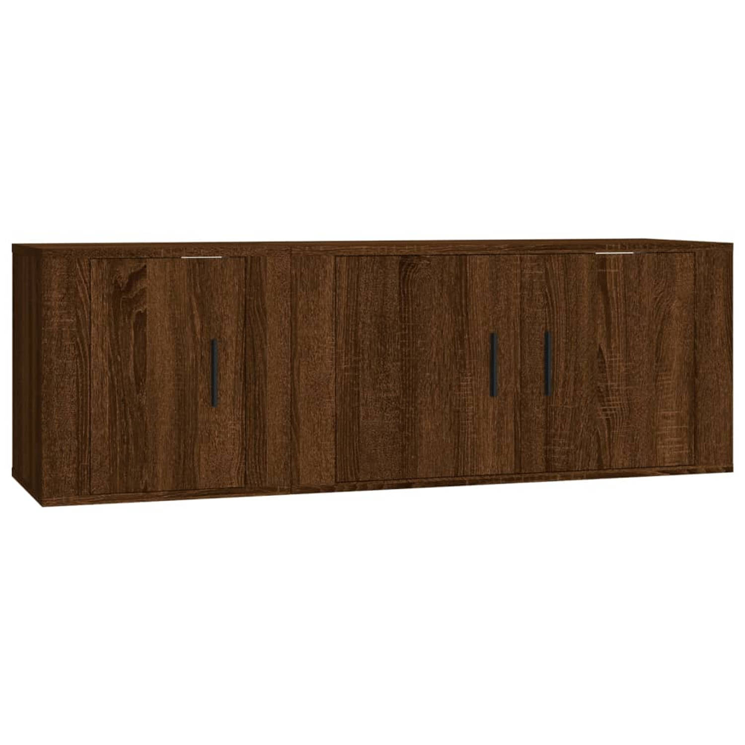 The Living Store Klassieke Televisiekastenset - TV-meubel 80x34.5x40cm - TV-meubel 40x34.5x40cm - Wandgemonteerd