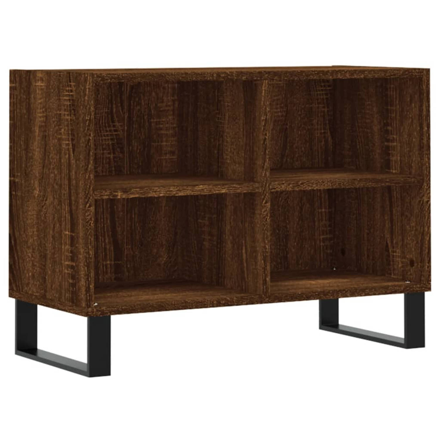 The Living Store TV-meubel - TV-kast - 69.5 x 30 x 50 cm - Bruineiken - Stevig hout - Voldoende opbergruimte