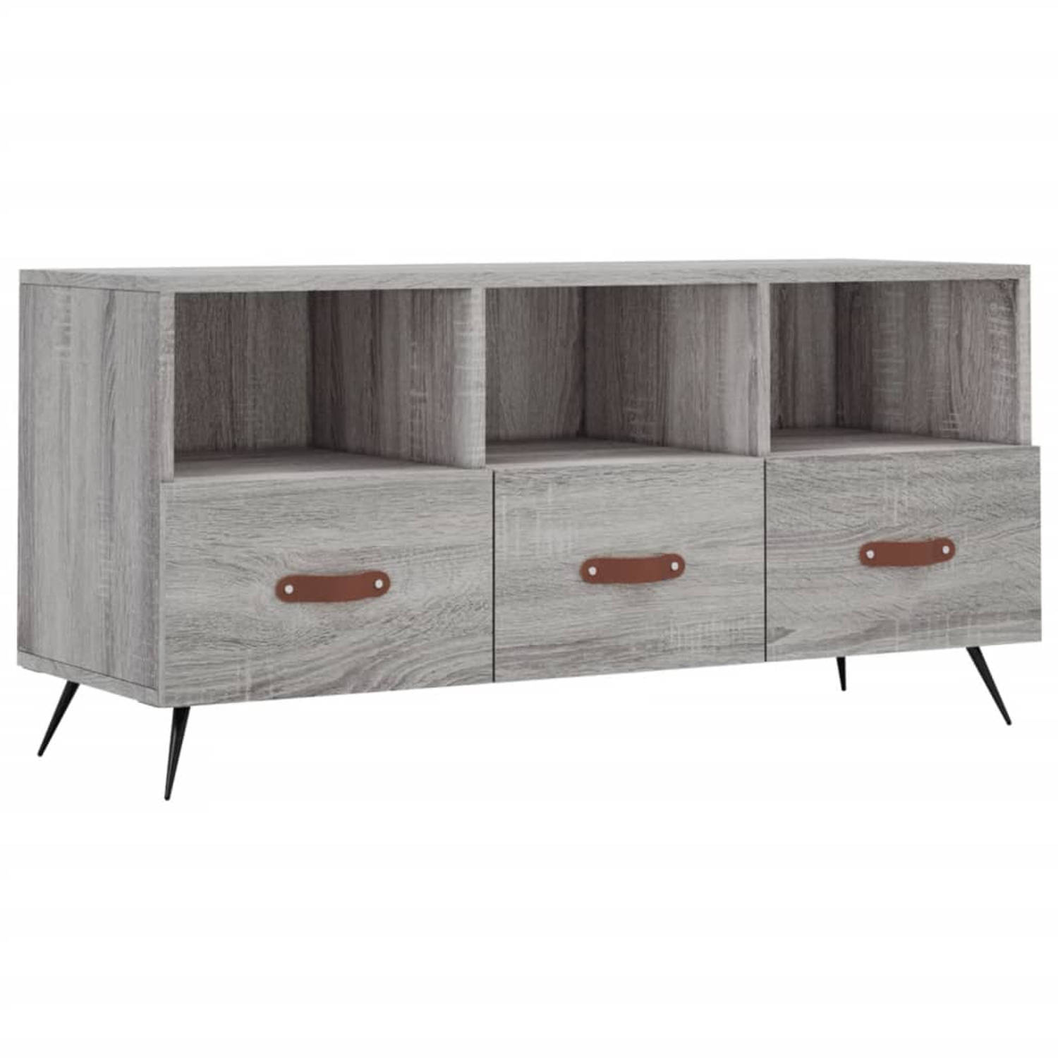 The Living Store TV-meubel - Trendy - Televisiekast - 102 x 36 x 50 cm (B x D x H) - Grijs Sonoma Eiken