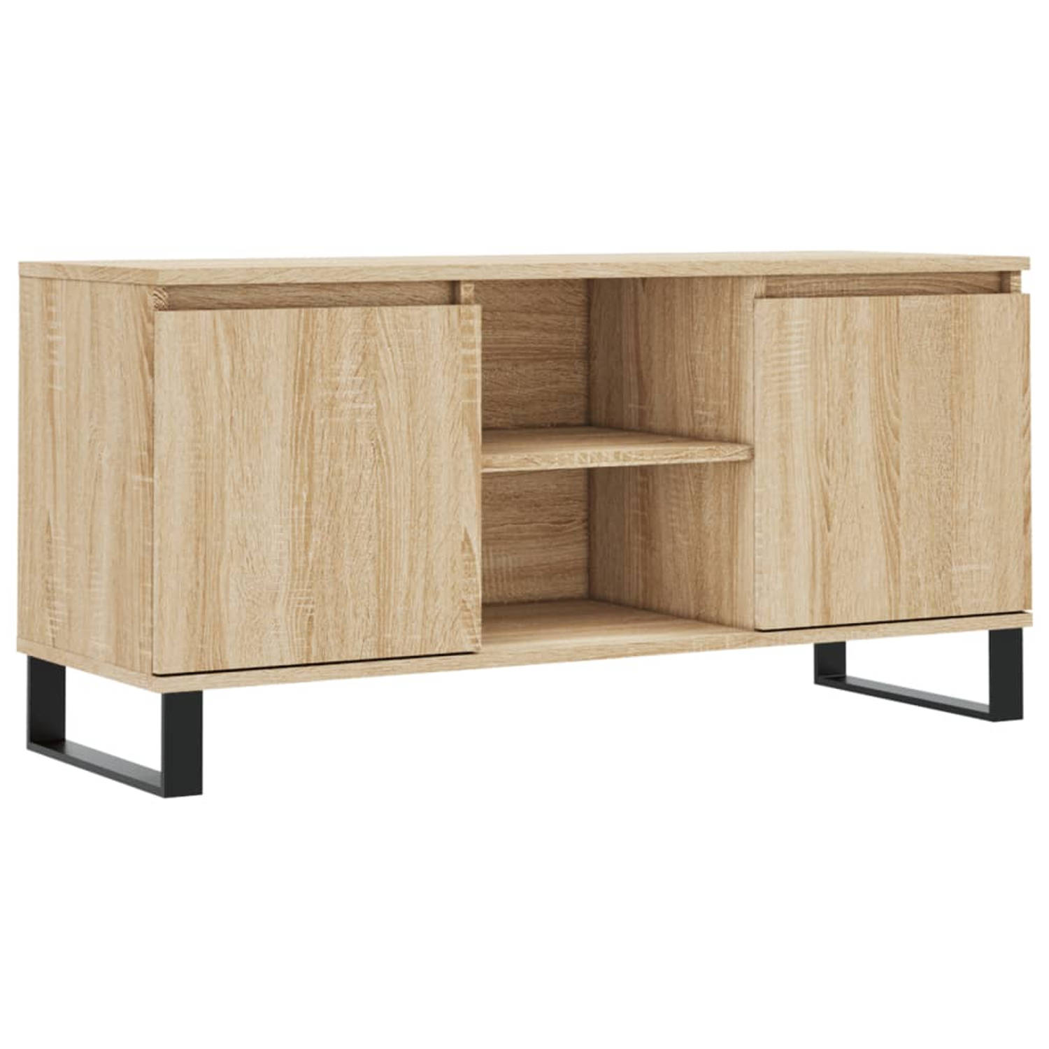 The Living Store Tv-meubel 104x35x50 cm bewerkt hout sonoma eikenkleurig - Kast