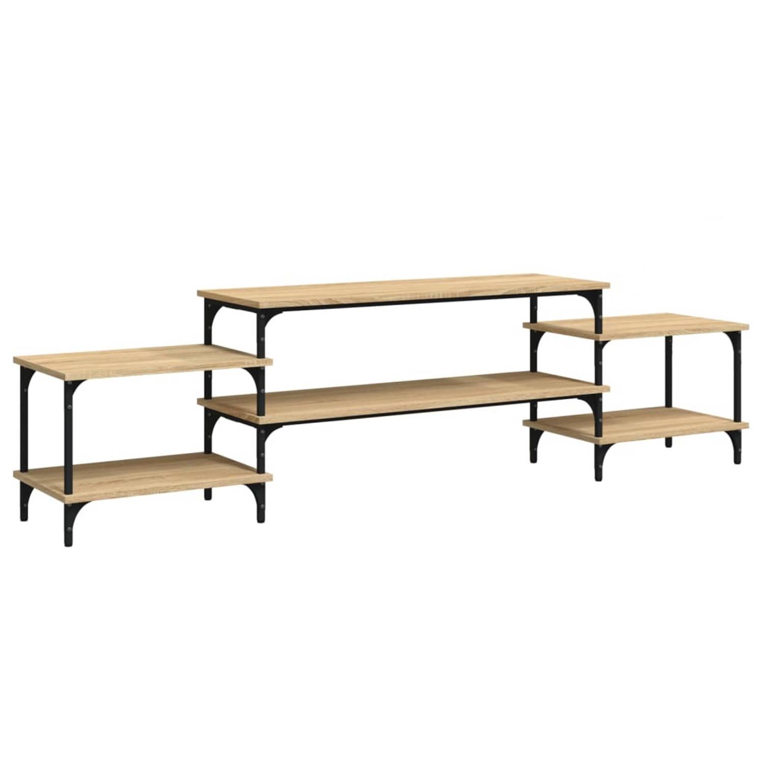 The Living Store TV-meubel - Sonoma Eiken - 197 x 35 x 52 cm - Duurzaam bewerkt hout en staal - Opbergruimte