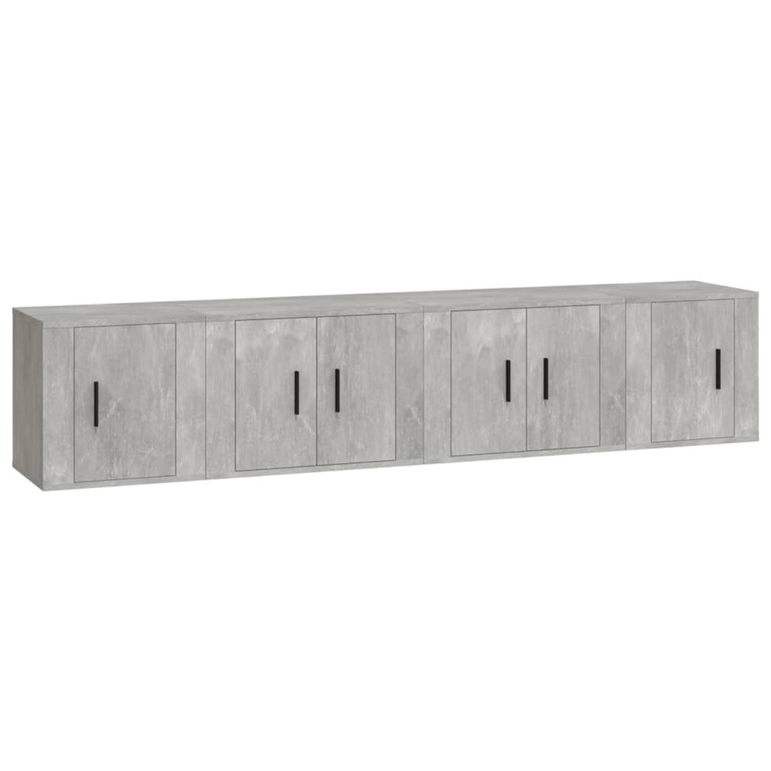 The Living Store TV-meubelset - Betongrijs - 4-delige set - 57x34.5x40 cm / 40x34.5x40 cm