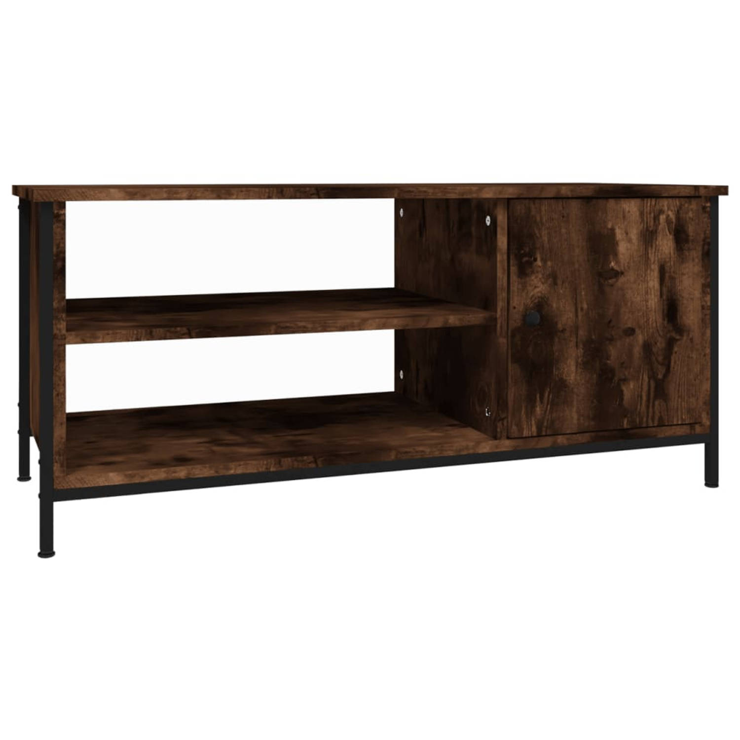 The Living Store TV-meubel - Gerookt eiken - 100 x 40 x 45 cm - Duurzaam hout - Praktisch design
