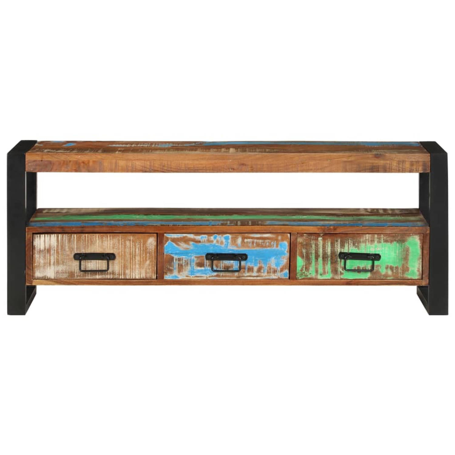 The Living Store Tv-meubel 120x30x45 cm massief gerecycled hout