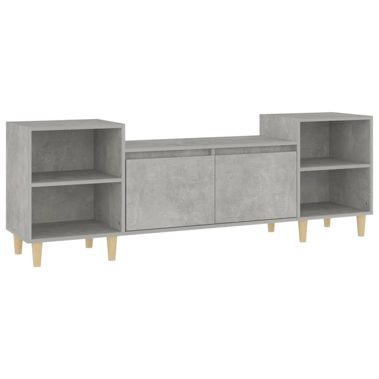 The Living Store TV Meubel - Voldoende opbergruimte - Betongrijs - 160 x 35 x 55 cm