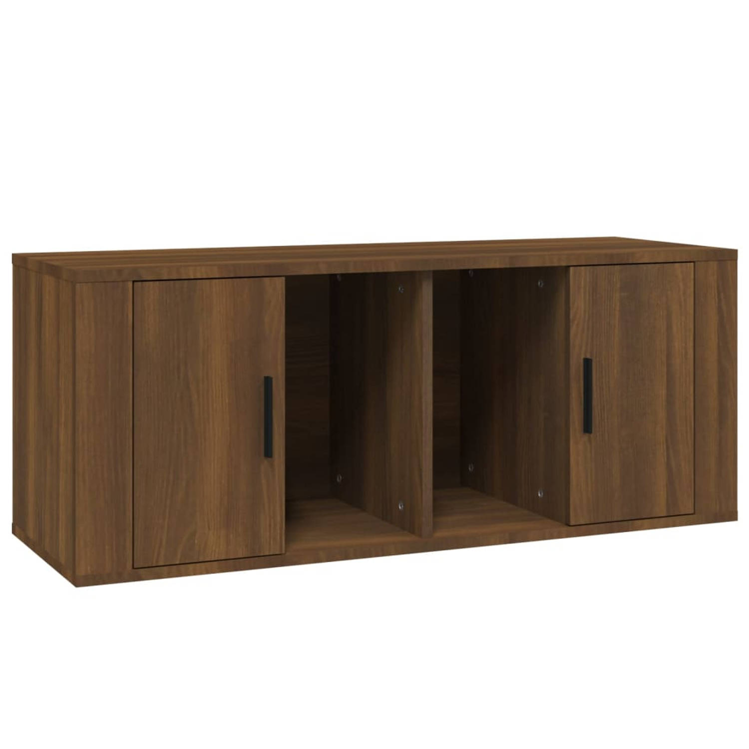 The Living Store TV-meubel - Media-kast - Bewerkt hout - 100 x 35 x 40 cm - Trendy design