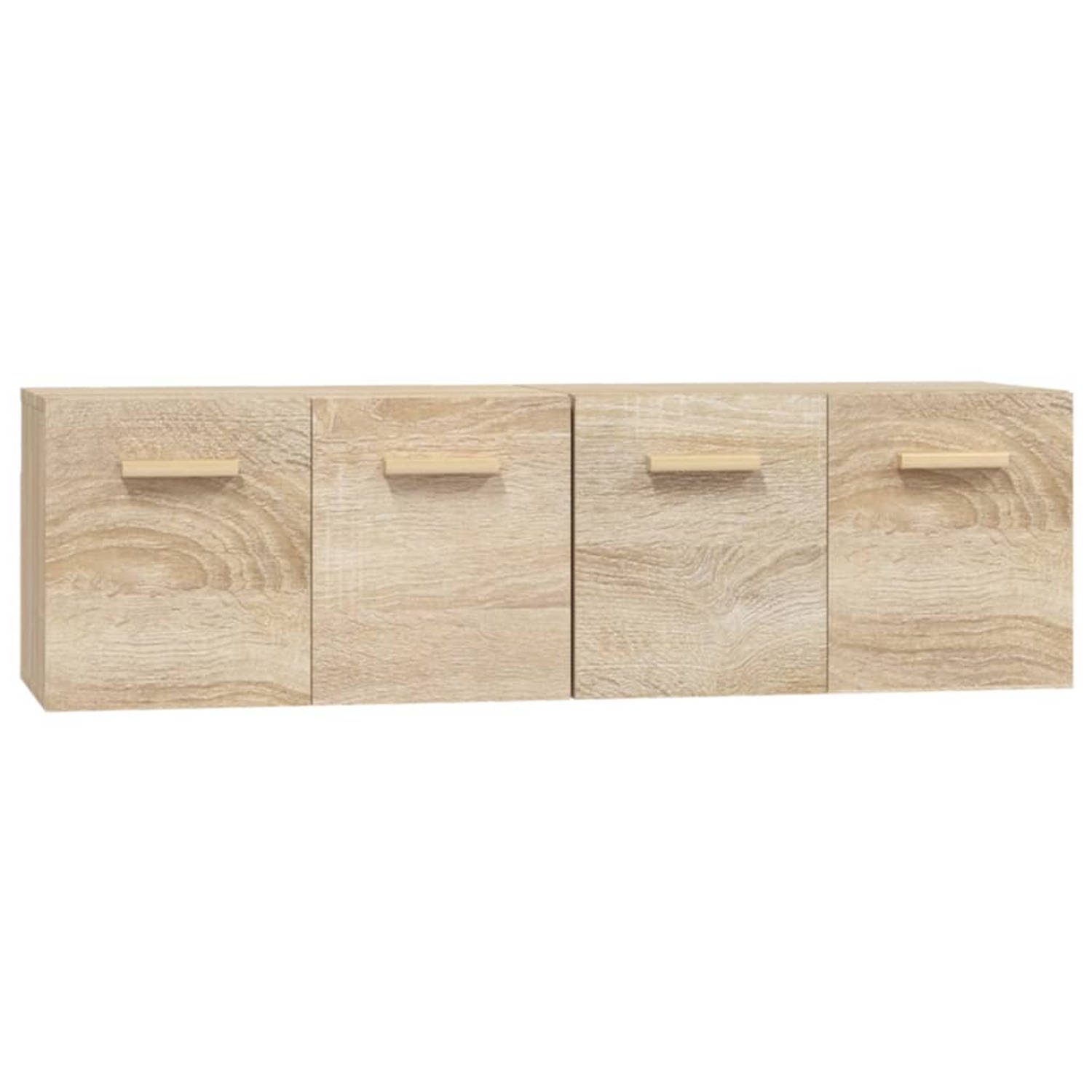 The Living Store Wandkasten 2 st 60x36-5x35 cm bewerkt hout sonoma eikenkleurig - Kast