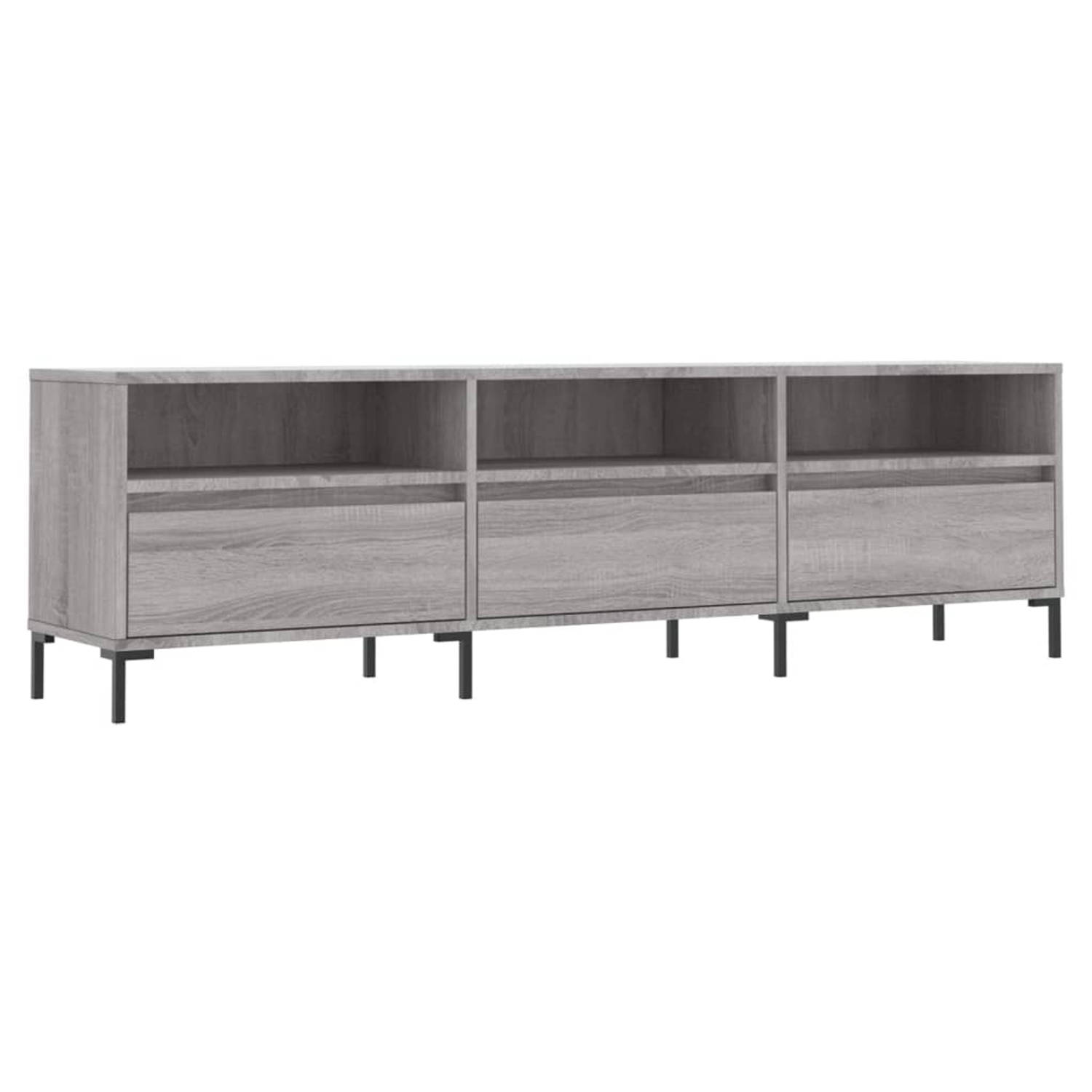 The Living Store TV-meubel - Grijs Sonoma Eiken - 150 x 30 x 44.5 cm - Met opbergruimte