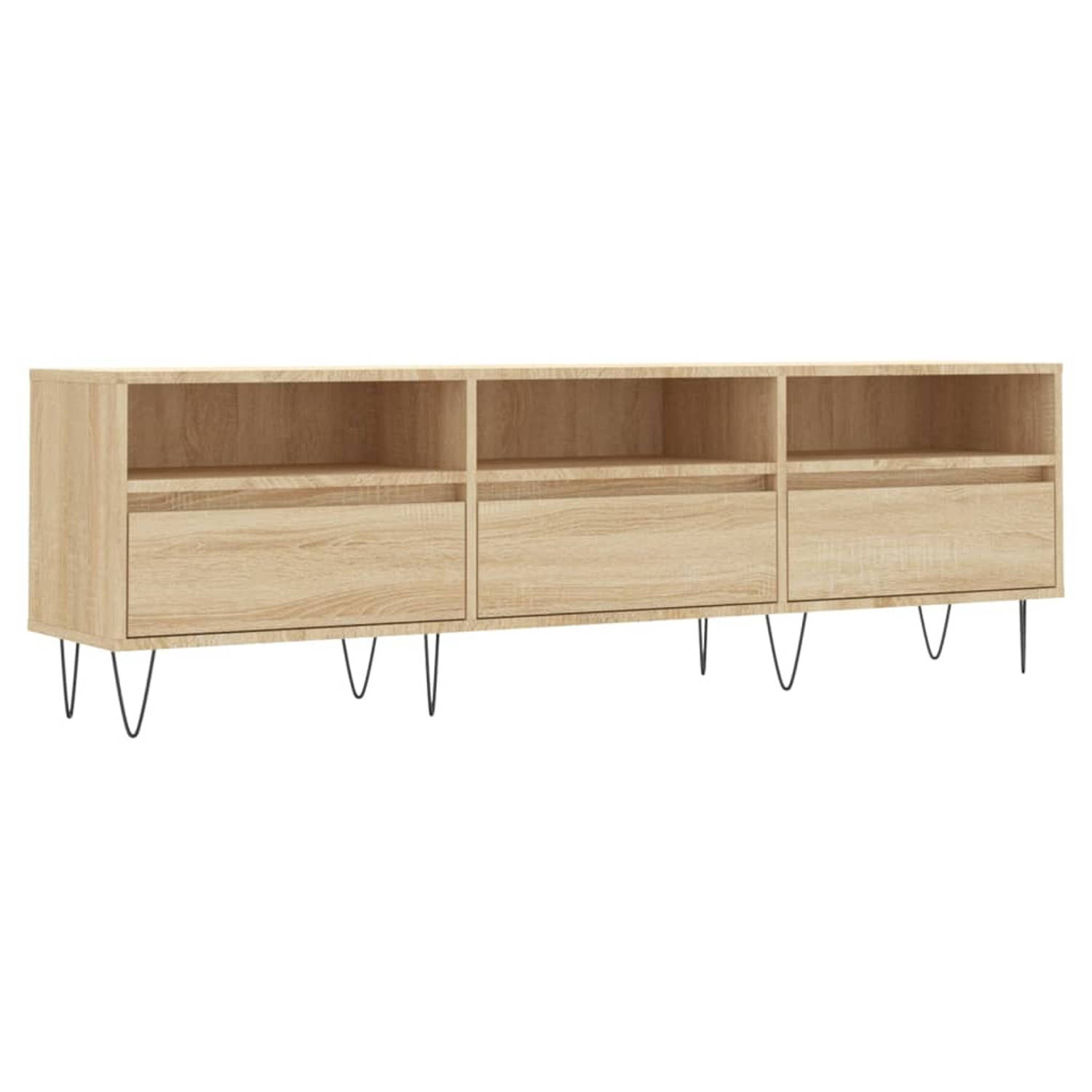 The Living Store TV-meubel Eiken - 150 x 30 x 44.5 cm - Opbergruimte