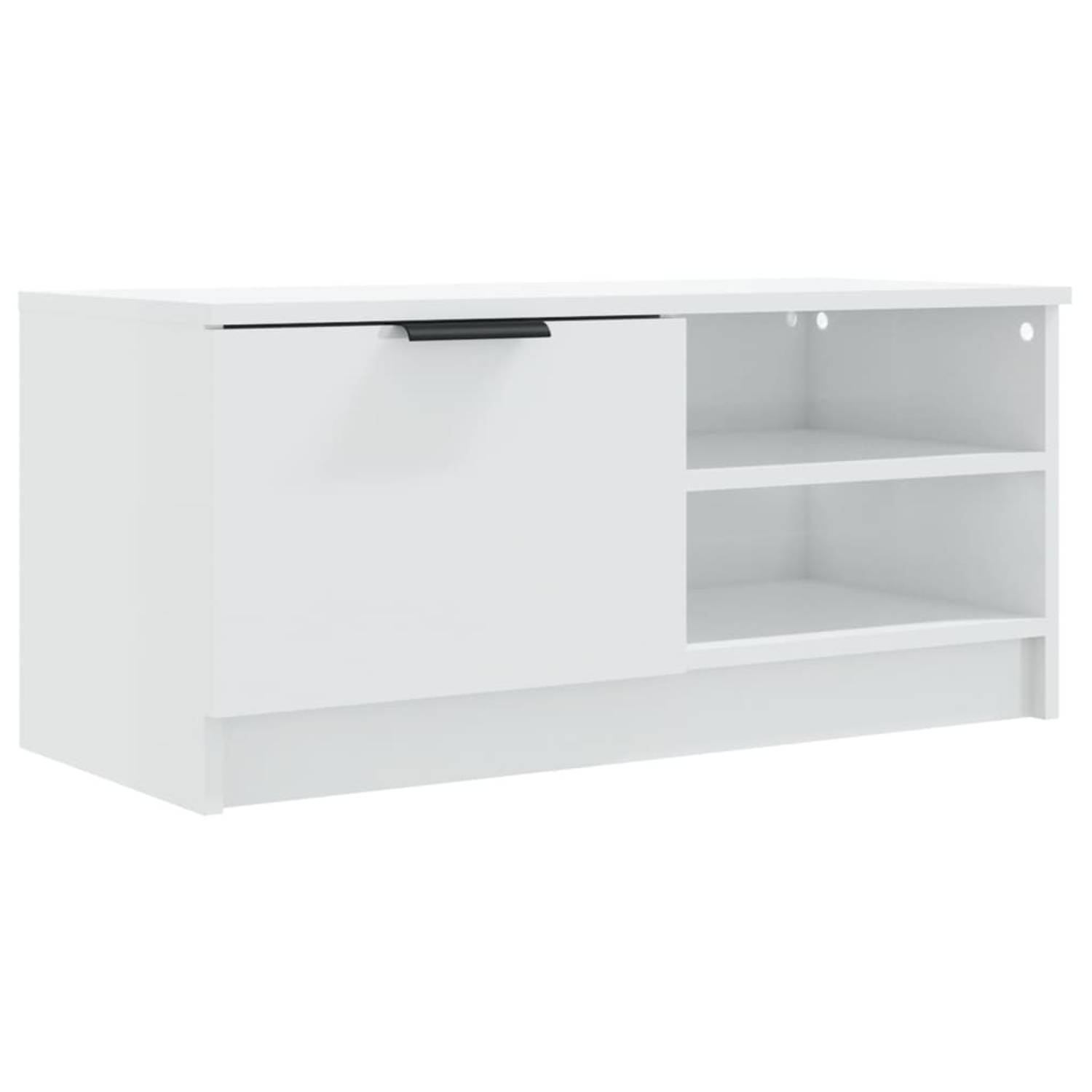 The Living Store TV-meubel - Serie - Meubel - 80x35x36.5 cm - Hoogglans wit