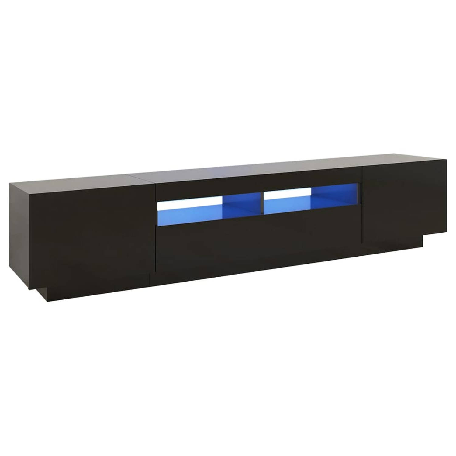 The Living Store TV-meubel s Hifi 200 x 35 x 40 cm met LED-verlichting zwart