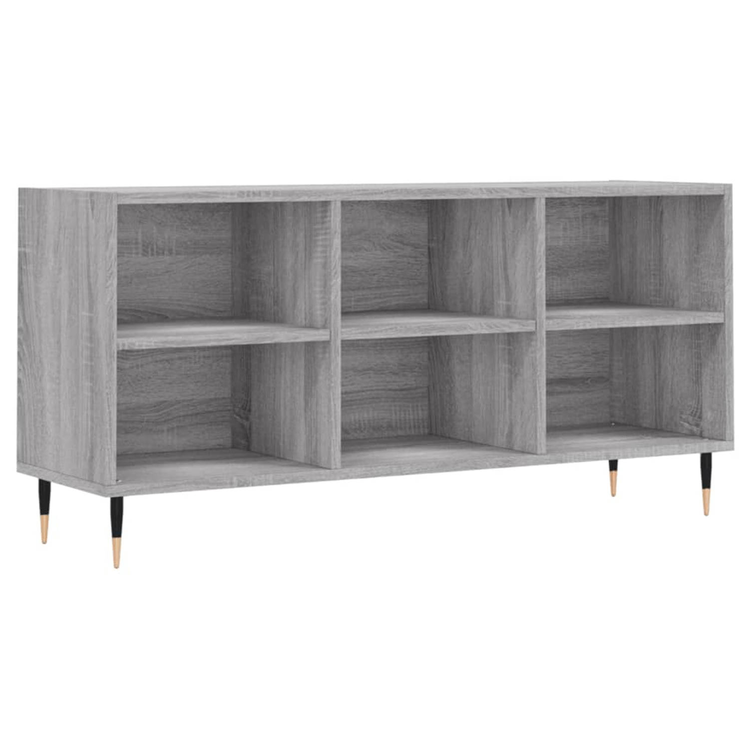 The Living Store TV-meubel - Tv-kast - 103.5 x 30 x 50 cm - Grijs Sonoma Eiken - Stevig Hout - Voldoende Opbergruimte