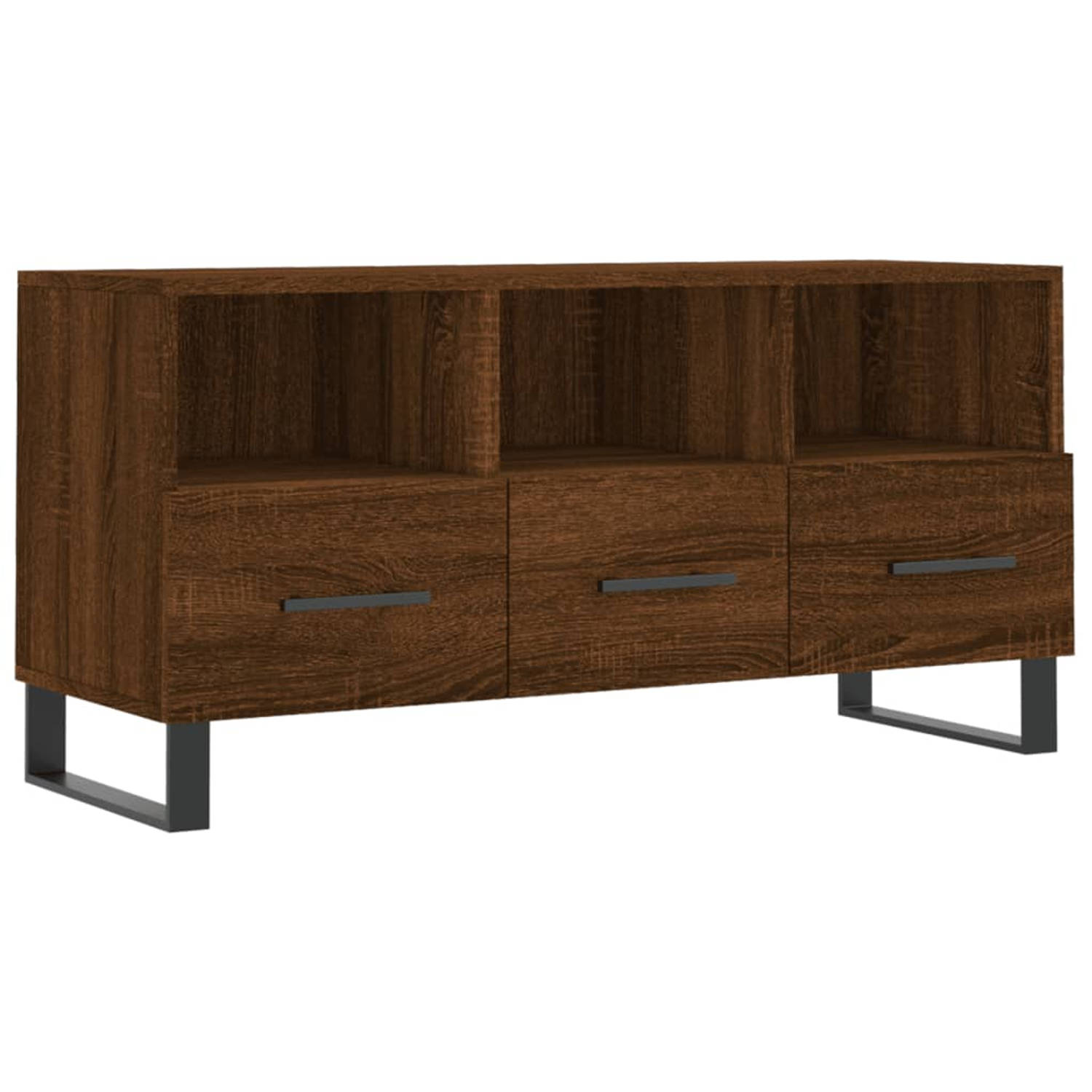 The Living Store TV-meubel - Trendy design - 102 x 36 x 50 cm - Bruineiken
