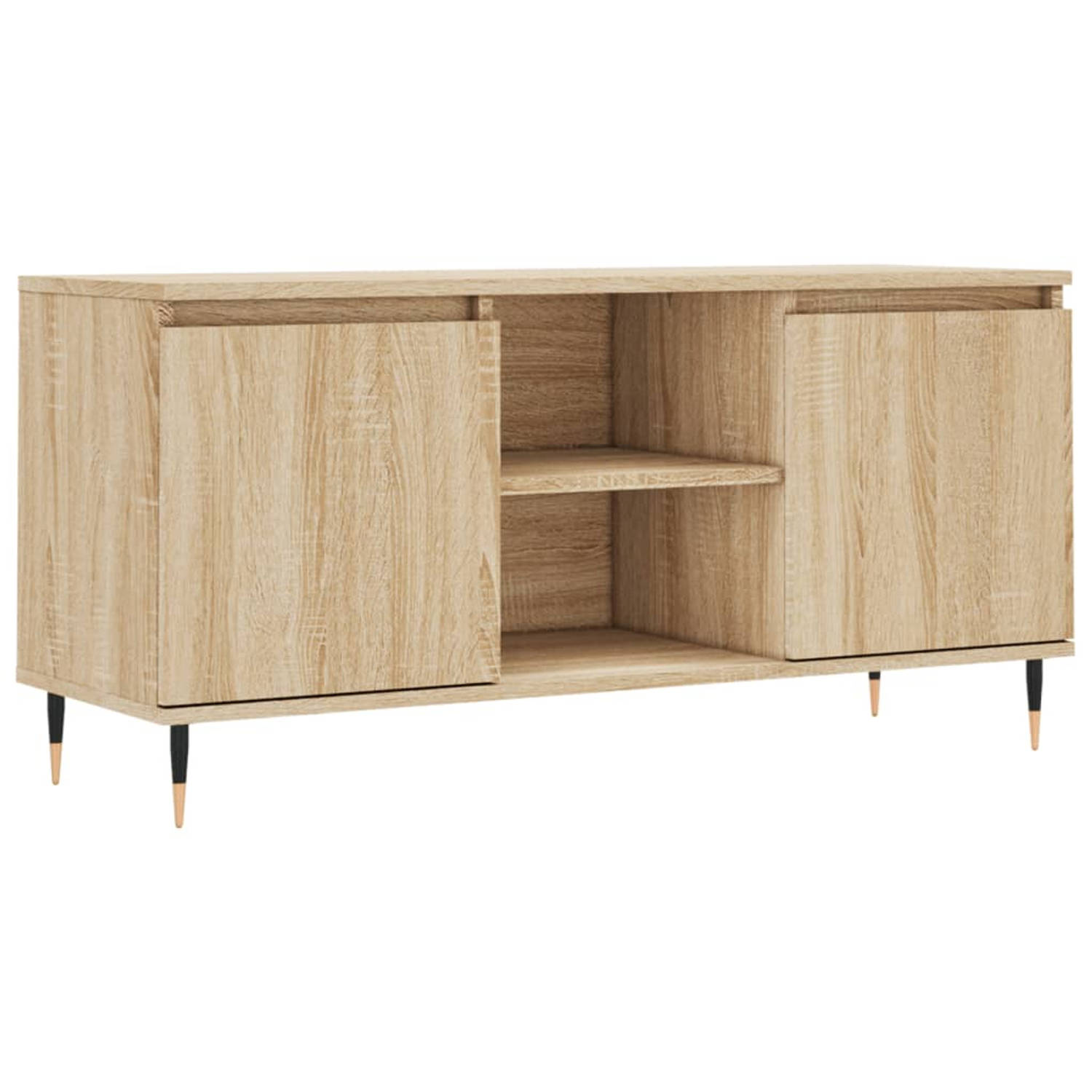 The Living Store Tv-meubel - Sonoma eiken - 104 x 35 x 50 cm - met veel opbergruimte