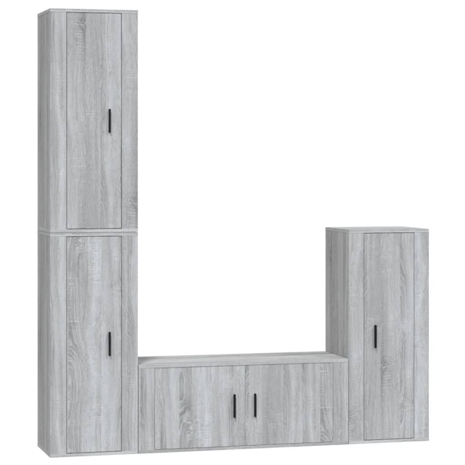 The Living Store TV-meubelset - Sonoma eiken - 3x 40x34.5x100 cm + 1x 100x34.5x40 cm