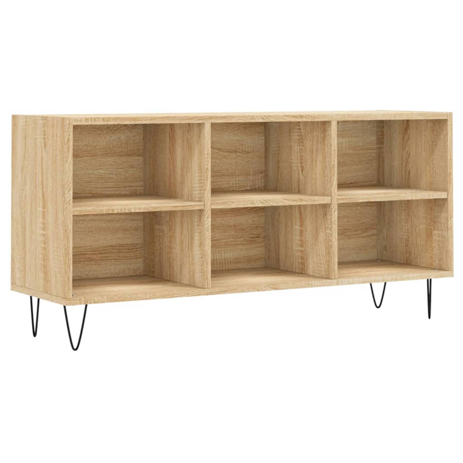 The Living Store Tv-meubel 103-5x30x50 cm bewerkt hout sonoma eikenkleurig - Kast