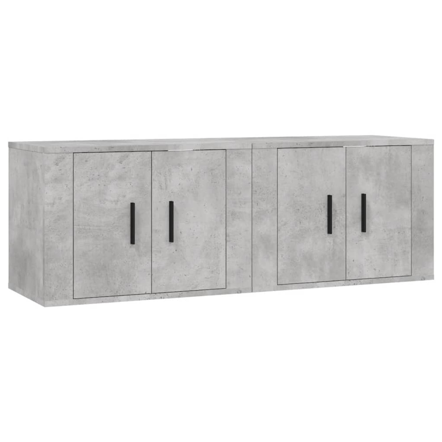 The Living Store TV wandmeubel - betongrijs - 57 x 34.5 x 40 cm - Decoratief en praktisch