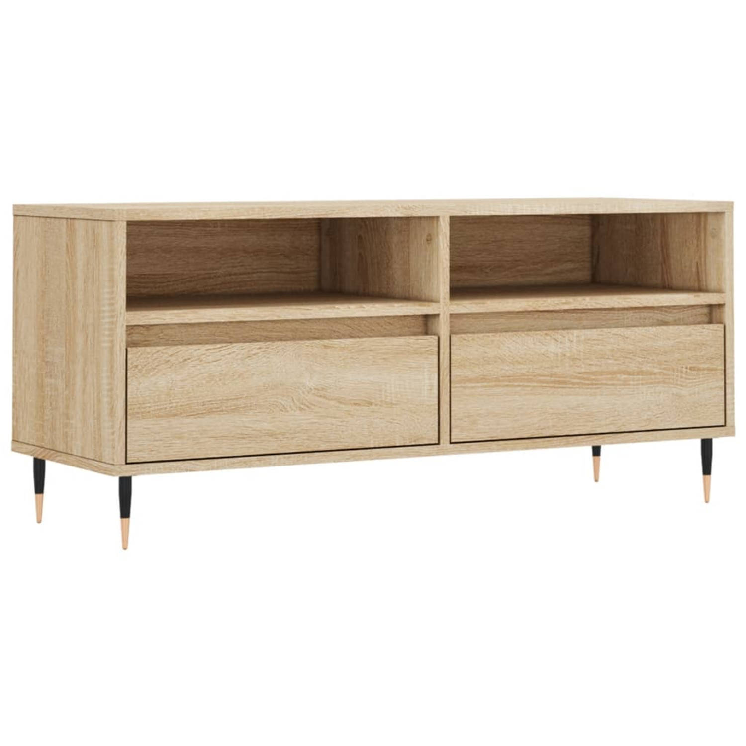 The Living Store tv-meubel Sonoma Eiken - 100 x 34.5 x 44.5 cm - veel opbergruimte