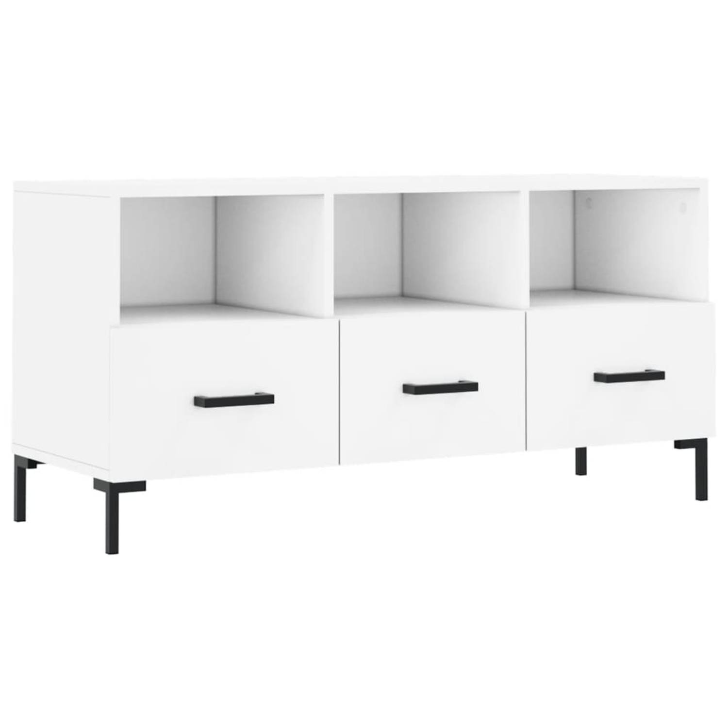 The Living Store TV-meubel Wit - Trendy - Kast met opbergruimte - 102 x 36 x 50 cm (B x D x H)