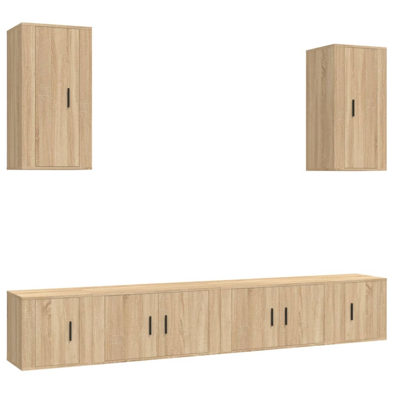 The Living Store TV-meubelset Sonoma Eiken - 80 x 34.5 x 40 cm - Trendy design