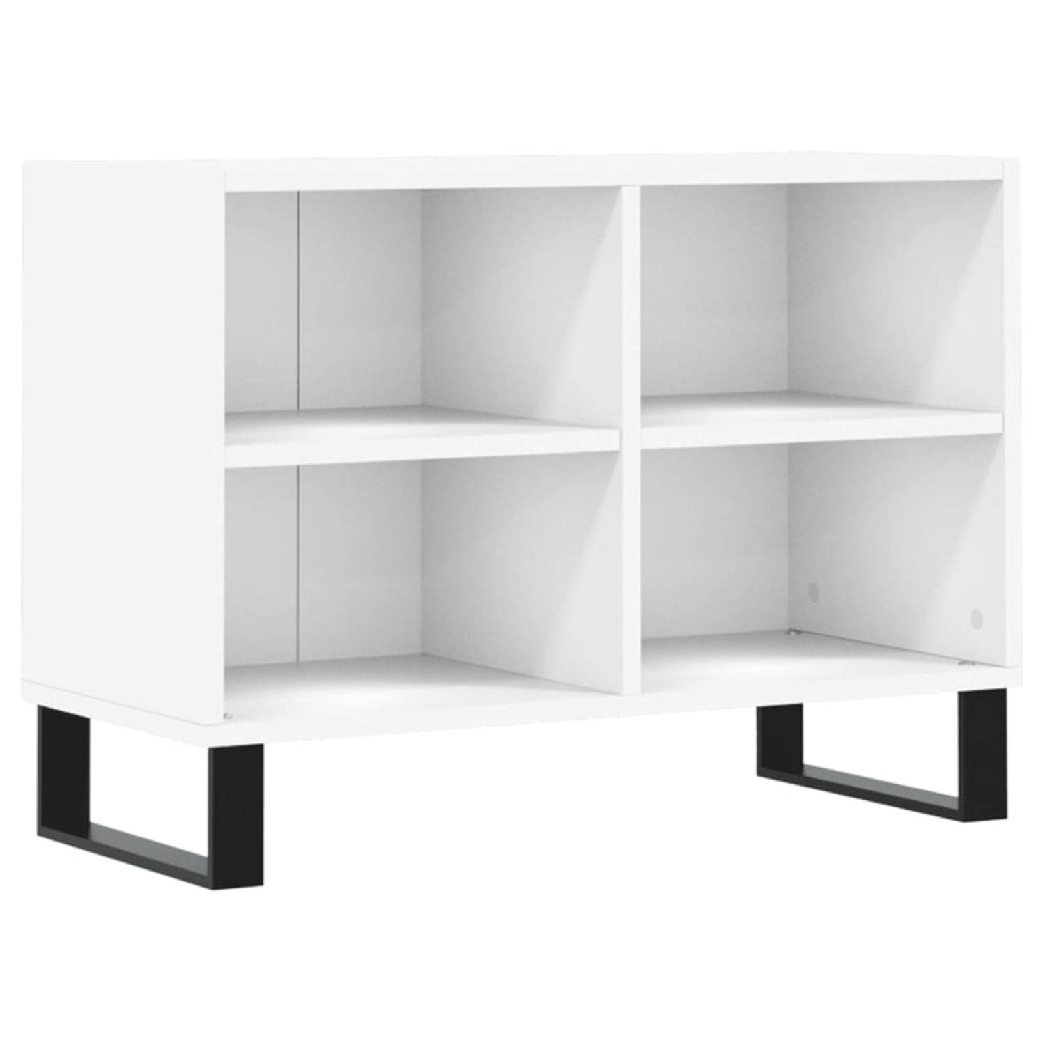 The Living Store TV-meubel V1 - TV-kast 4-vaks - 69.5 x 30 x 50 cm - Bewerkt hout en ijzer