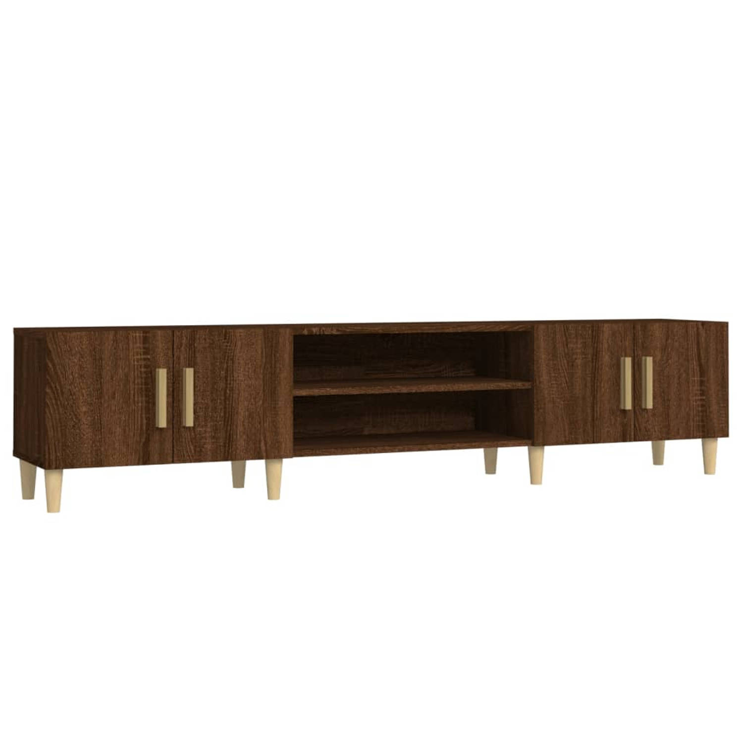 The Living Store Tv-meubel 180x31-5x40 cm bewerkt hout bruineikenkleurig - Kast