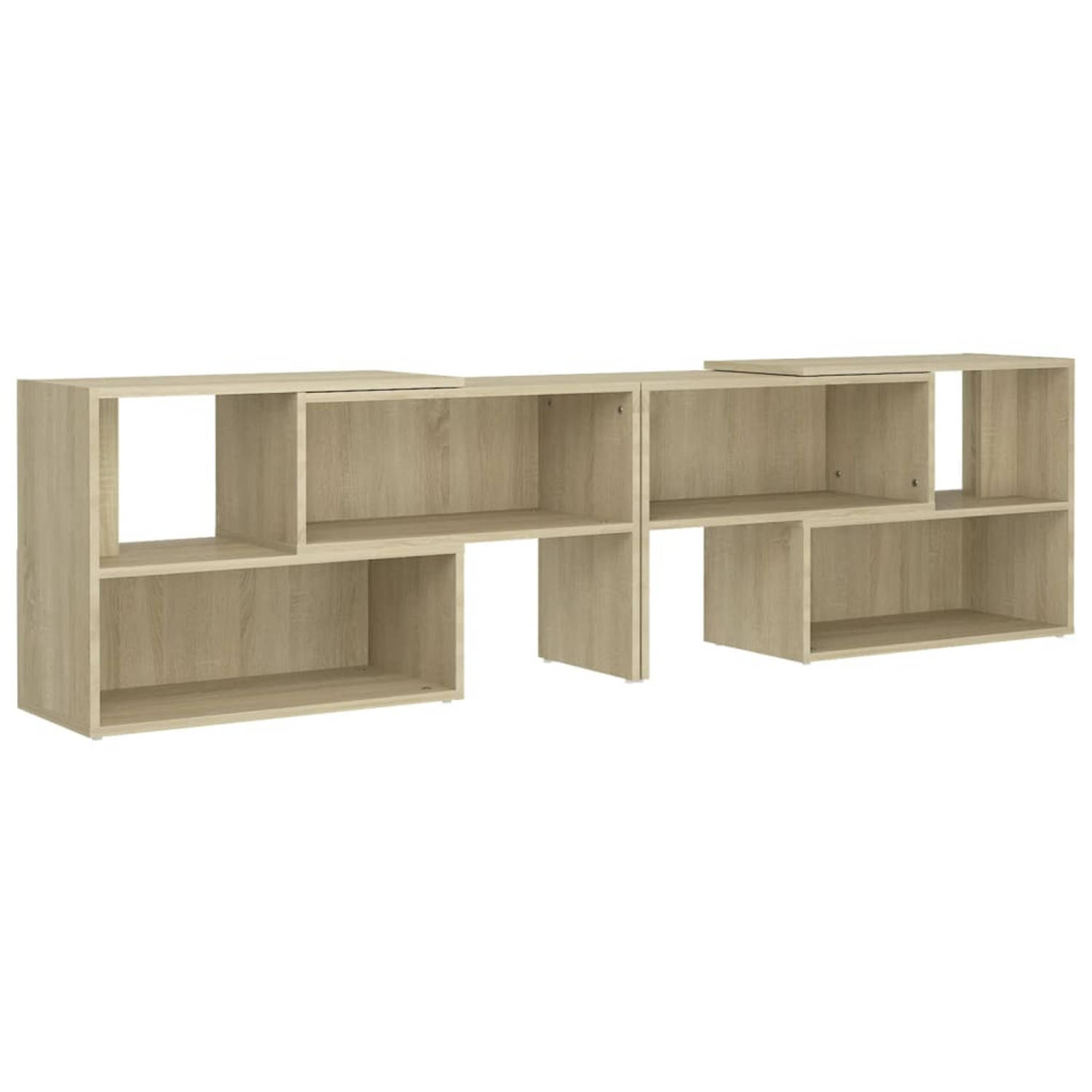The Living Store TV-meubel - Hifi-kast - 149 x 30 x 52 cm - Sonoma eiken - Uitschuifbaar