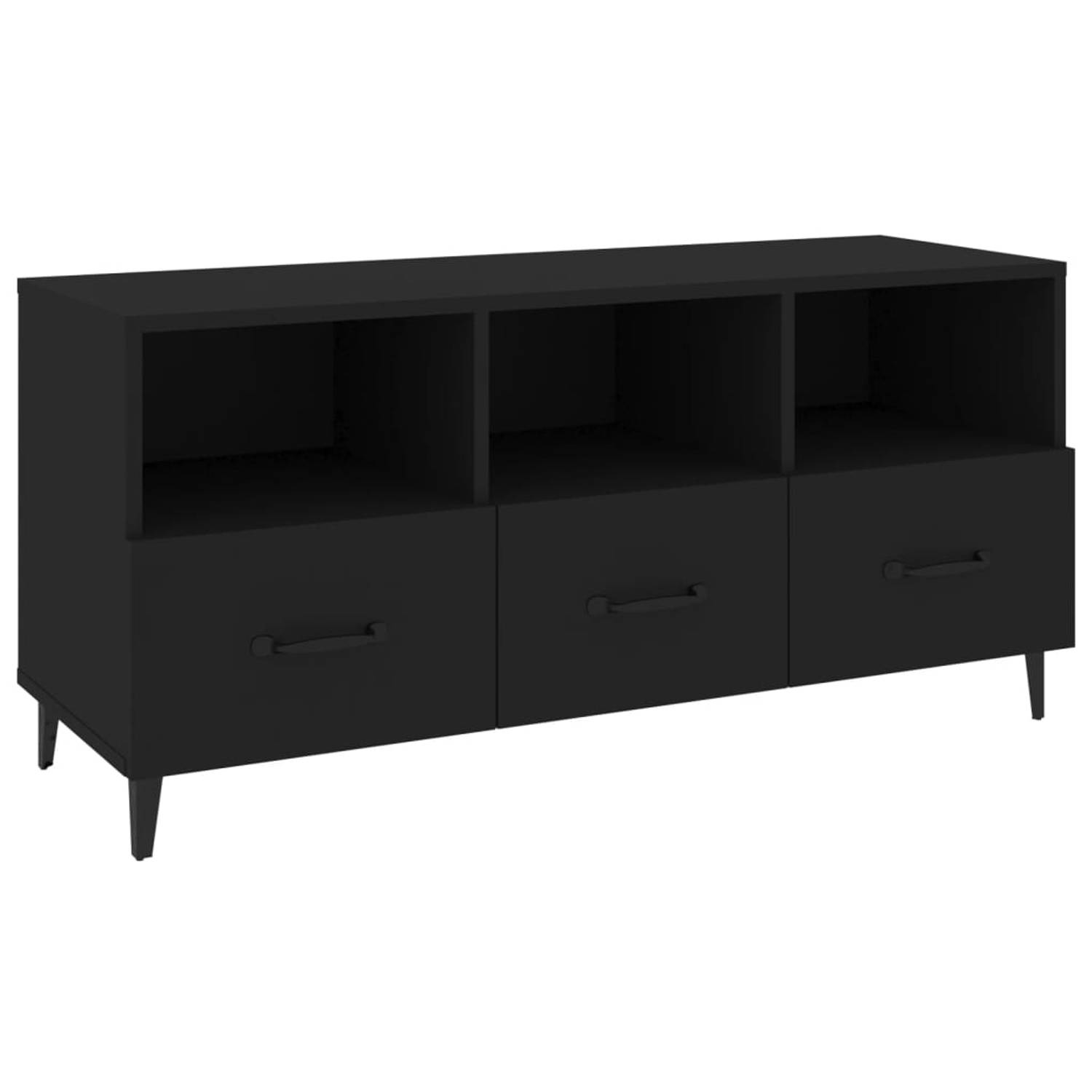 The Living Store TV-meubel - Moderne media-kast - 102 x 35 x 50 cm - Zwart
