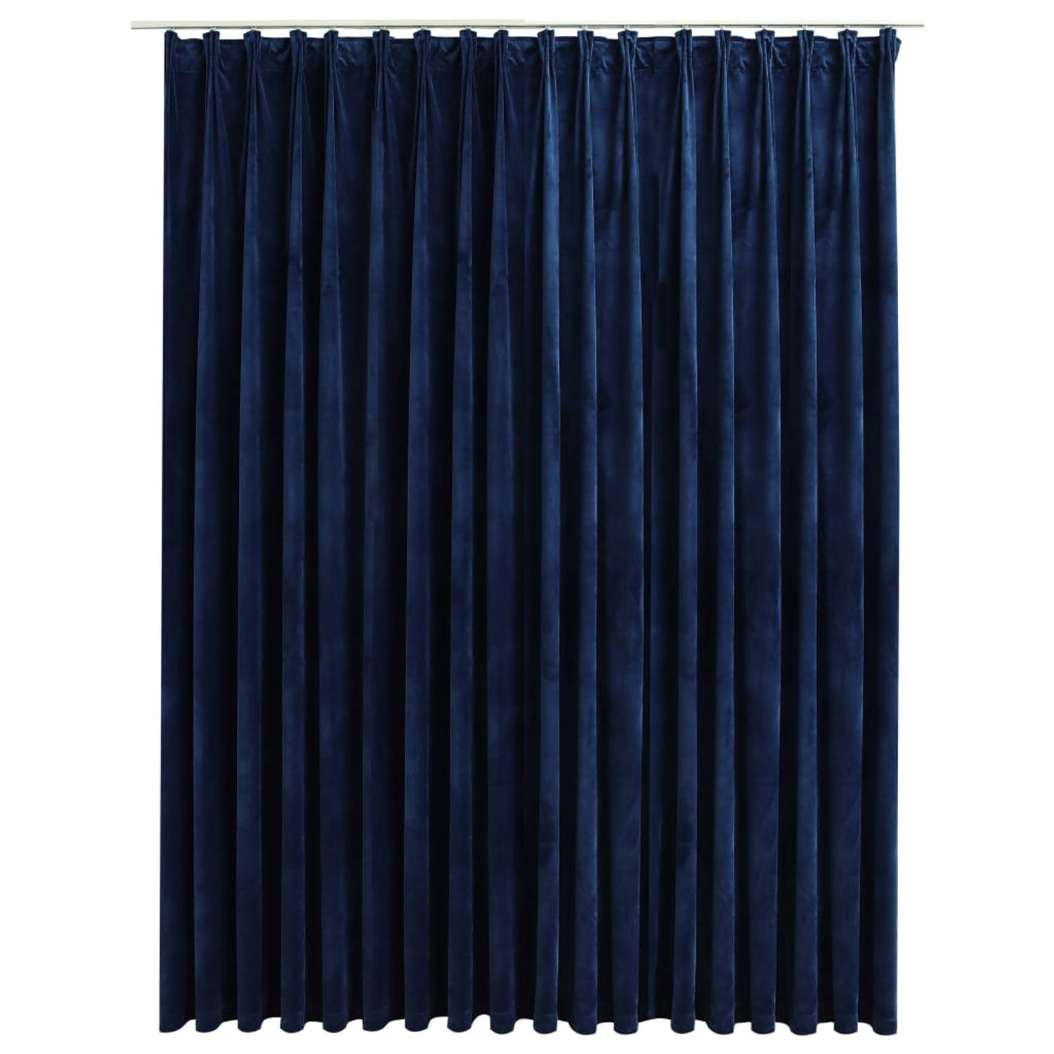 The Living Store Gordijn verduisterend met haken 290x245 cm fluweel blauw - Gordijn