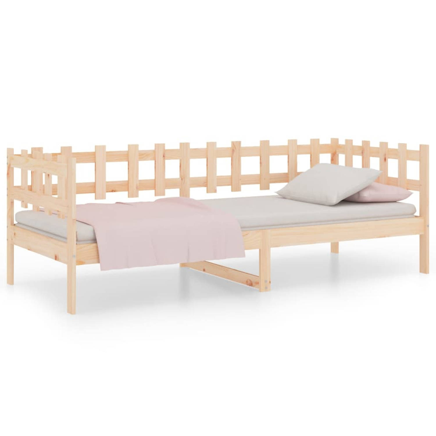 The Living Store Slaapbank 80x200 cm massief grenenhout - Slaapbank - Slaapbanken - Bedbank - Bed - Bedframe - Houten Bedframe - Bedbodem - Logeerbed - Slaapmeubel - Ledikant - Bed