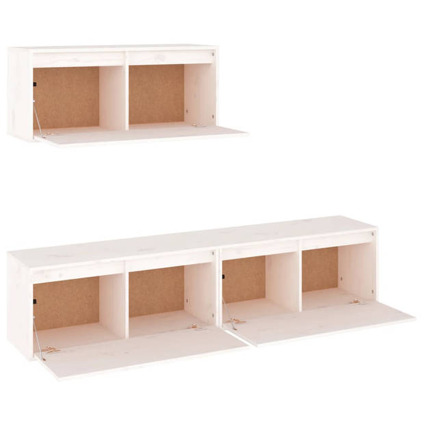 The Living Store TV-meubel - Classic - Wandmeubelen - 80 x 30 x 35 cm - wit