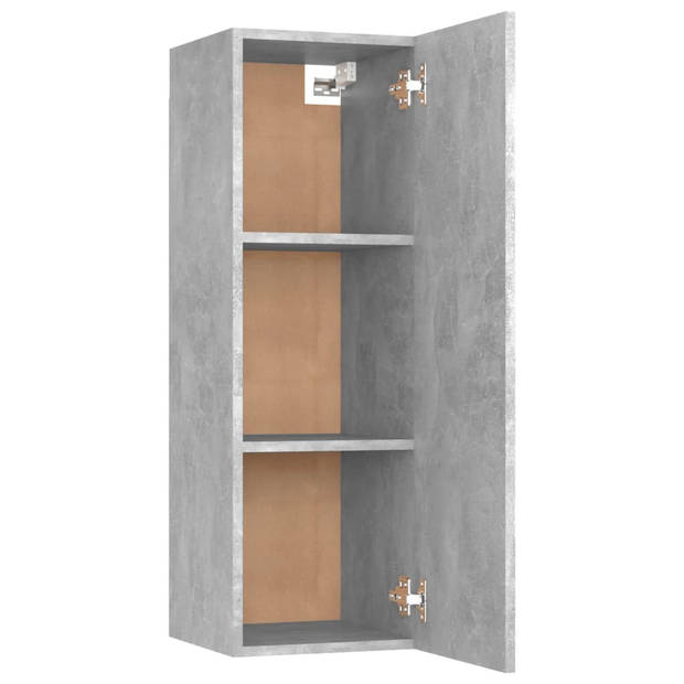 The Living Store Wandkast Set Betongrijs - 30.5 x 30 x 90 cm - 2 schappen - spaanplaat