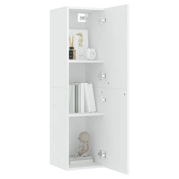 The Living Store Wandkast Spaanplaat - 30.5 x 30 x 110 cm - Wit