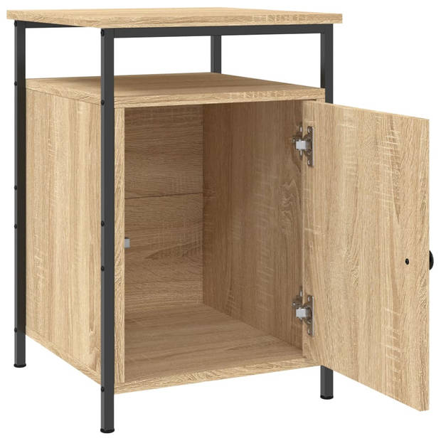 vidaXL Nachtkastjes 2 st 40x42x60 cm bewerkt hout sonoma eikenkleurig