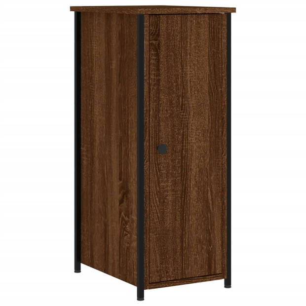 vidaXL Nachtkastjes 2 st 32x42x80 cm bewerkt hout bruin eikenkleur