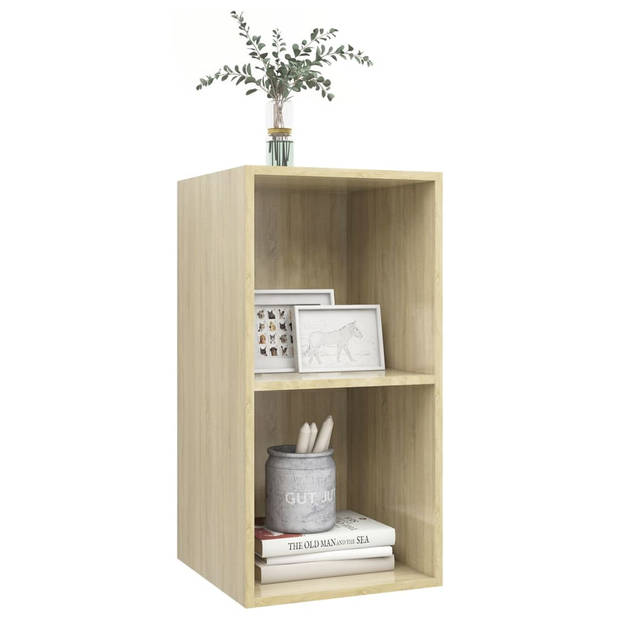 The Living Store Televisiewandmeubel - Sonoma Eiken - 37 x 37 x 72 cm - 2 Vakken