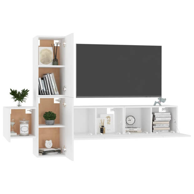 The Living Store TV-meubel - Bronson - Wandbevestiging - Wit - Spaanplaat - 60 x 30 x 30 cm - Trendy design