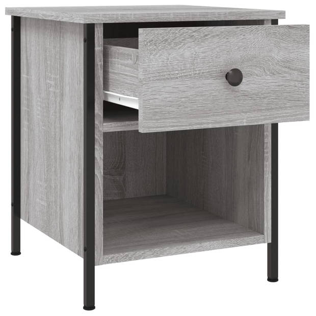 vidaXL Nachtkastjes 2 st 40x42x50 cm bewerkt hout grijs sonoma eiken