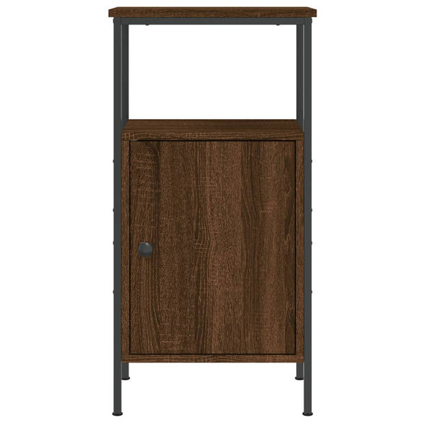 vidaXL Nachtkastjes 2 st 41x31x80 cm bewerkt hout bruin eikenkleur