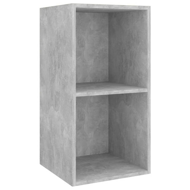 The Living Store tv-meubels betongrijs - set van 2 - 37x37x72 cm - opbergruimte