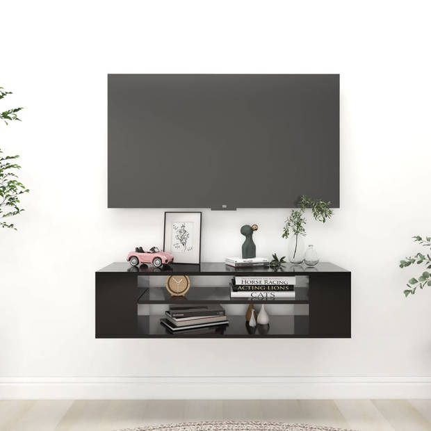 The Living Store Hangend TV-meubel - Zwart - 100 x 30 x 26.5 cm - Duurzaam