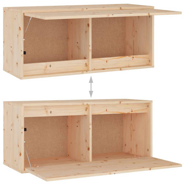 The Living Store Televisiekasten - Massief grenenhout - 80x30x35cm - 30x30x80cm - Onbehandeld