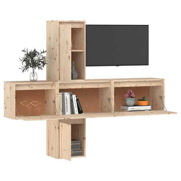 The Living Store Televisiemeubel - Klassiek design van massief grenenhout - 45 x 30 x 35 cm