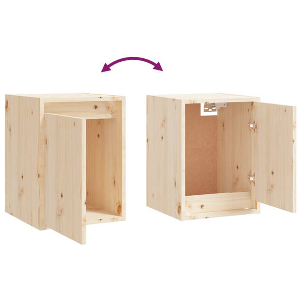 The Living Store Televisiekasten - Klassiek design - Massief grenenhout - Set van 3 - 60x30x35cm - 30x30x40cm -