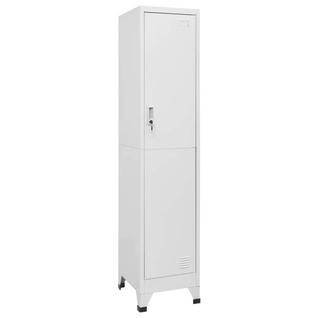 The Living Store Lockerkast Industrieel - 38 x 45 x 180 cm - Grijs