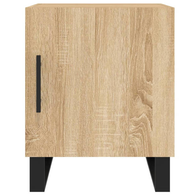 vidaXL Nachtkastjes 2 st 40x40x50 cm bewerkt hout sonoma eikenkleurig