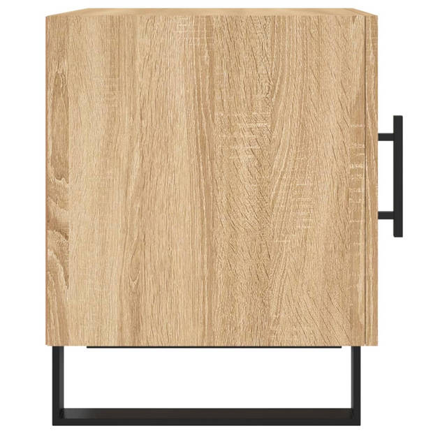 vidaXL Nachtkastjes 2 st 40x40x50 cm bewerkt hout sonoma eikenkleurig